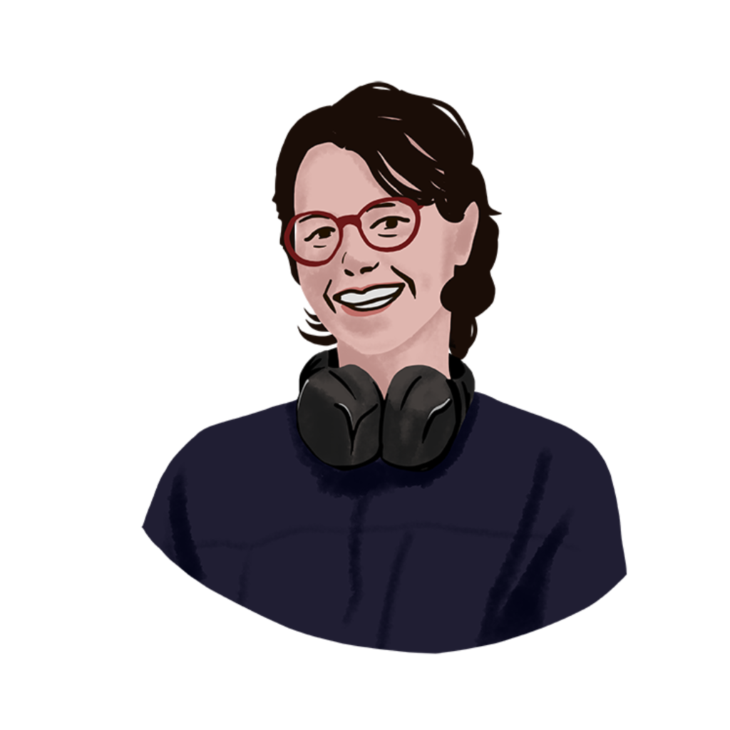 Image is an illustrated head shot of The Animated Word Team Member Johanna Stockholm